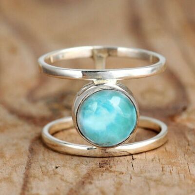 Larimar Gemstone 925 Sterling Silver Black Friday Ring