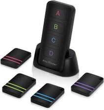4 Pack Key Finder TV Remote, 115ft Range 80dB RF Key Tracker with Locator Tags
