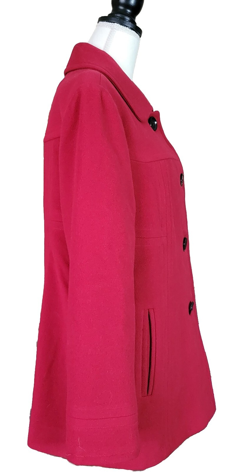 Jason Kole Wool Coat Jacket Solid Red Womens Size… - image 4