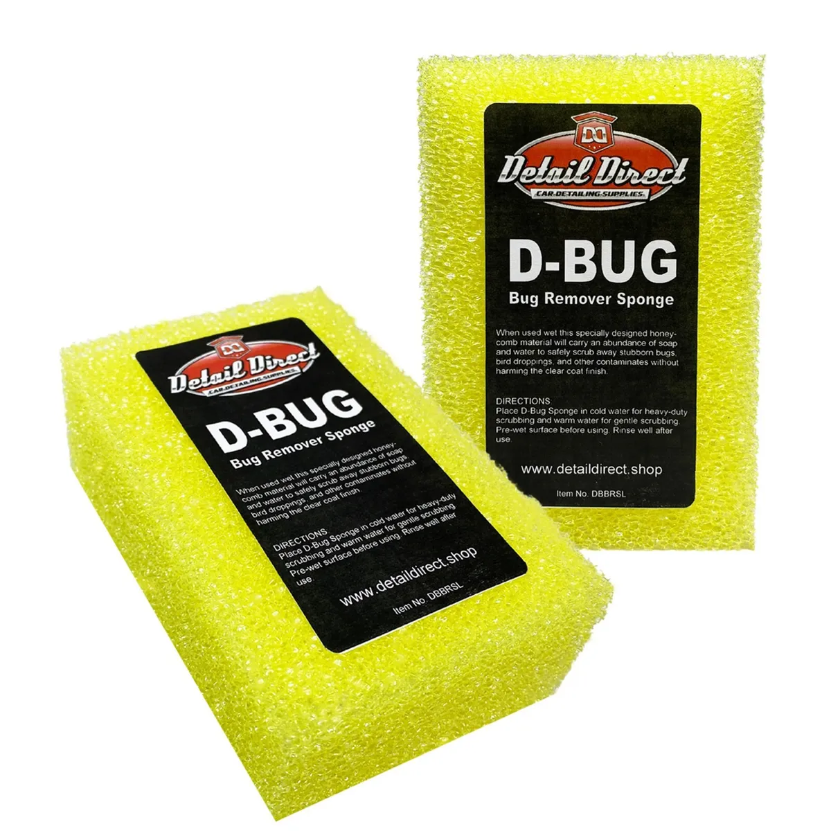 D-Bug Scrubber Sponge, Bug and Tar Remover for Cars - Mini 3x5x1.5 (2-Pack)