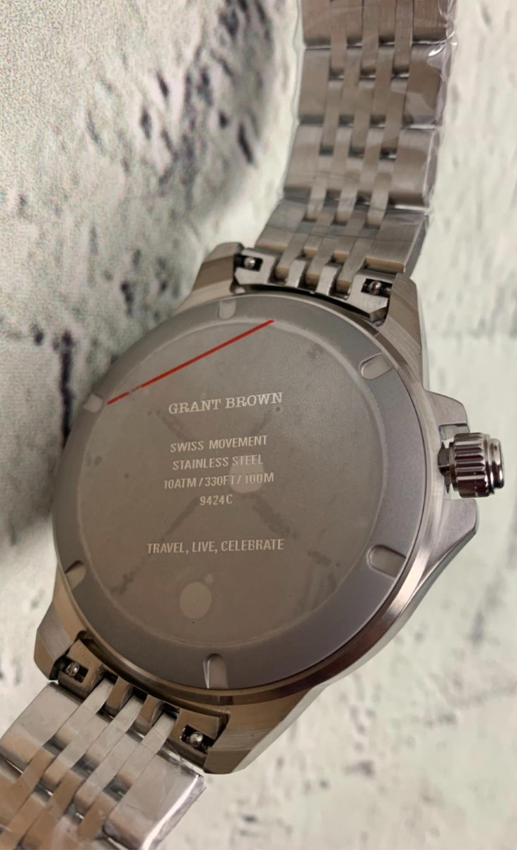 Grant Brown Challenger 9424C Swiss Movement Date 45mm Watch