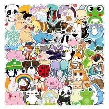 50 Pack of Stickers Variety of Cute Animals for Laptop/Water Bottle/Phone Case
