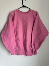 Vintage 90s Champion Reverse Weave Sweatshirt Bubblegum Pink Fleece Logo Large L