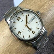 Timex Indiglo Men CR2016 Dress/Formal Day/Date Expansion 35mm Quartz Watch 7"