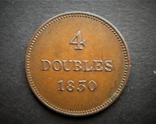 GUERNSEY 4 DOUBLES 1830   / SNIFF'S  ANCIENT COINS T-3