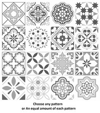 Tile Stickers Grey Mosaic / Pattern for 200mm /8" Design G03 kitchen/bathroom