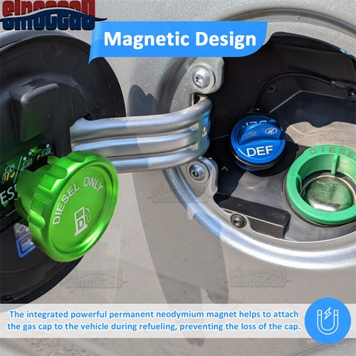 Diesel Fuel Tank Cap+DEF Cap Aluminum for Ram 2500 3500 2019-2020 2021 2022 2023 - Picture 2 of 15