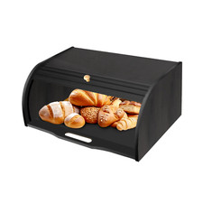 SG Traders Bamboo BreadBin 2-Layer Bread Bin Box with Lid for Freshness