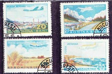 Romania 1956 Aircraft Over Landscapes Airmail J87