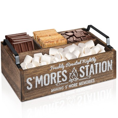 S'Mores Station Farmhouse S'mores Bar Holder with Handles Smores Caddy Smores...