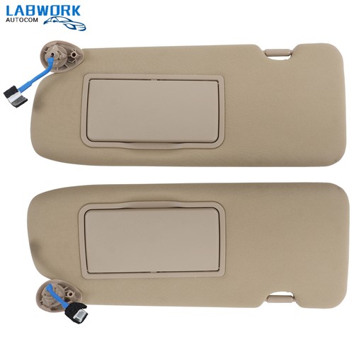 Sun Visor Shades Beige For 2017-2022 Honda CR-V CRV Left+Right W/Lights Mirror - Picture 2 of 20