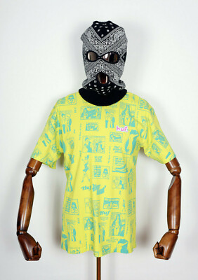 Huf Worldwide Skateboard T-Shirt Tee Tijuana Memories Hot Lime In M
