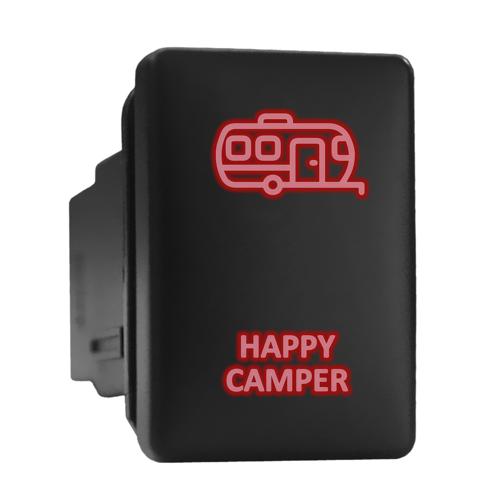 Red Backlit Push Switch 1.28x0.87in for Toyota - Happy Camper Design