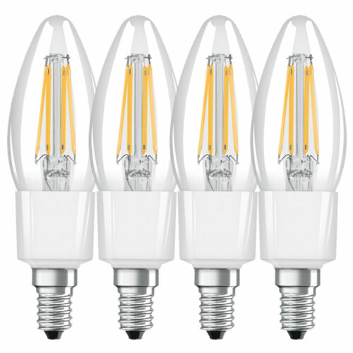 4 x LED Filament Smart+ Kerzen 4W = 40W E14 klar warm Dimmbar Bluetooth -UVP 71€
