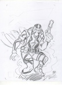X-Men X-Facter Phantomex ORIGINAL PENCIL SKETCH by Tim Shinn