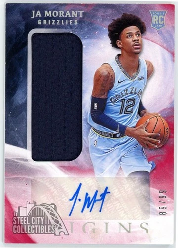 Ja Morant 2019-20 Panini Origins Red Rookie Patch Auto Card #153 89/99