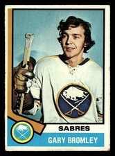 1974-75 Topps Gary Bromley #7 - Buffalo Sabres - VG