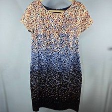 Talbots Women's Ombre Sheath Floral Short Sleeve A-Line Dress Size 12 (Q-16)