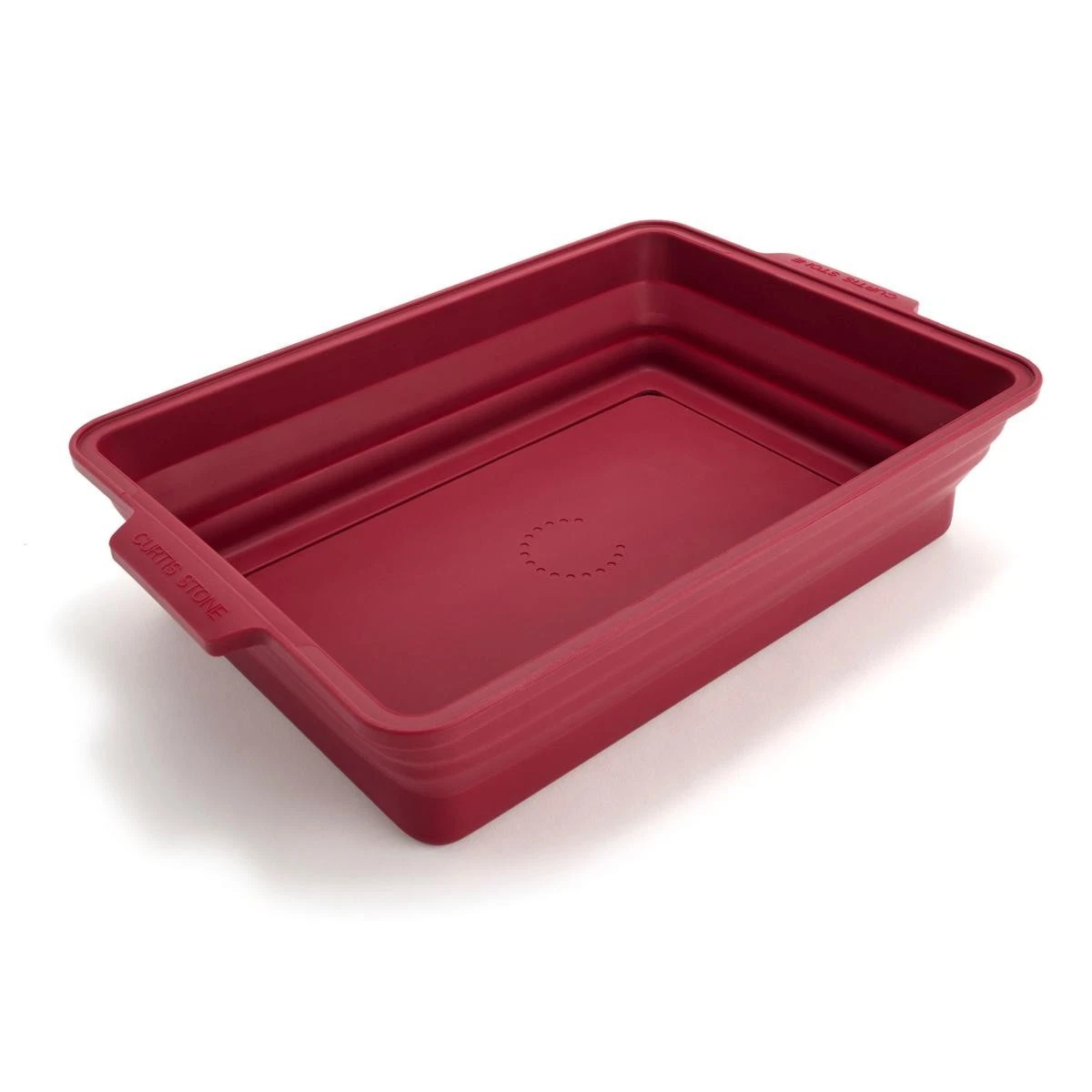 Curtis Stone Red Collapsible Glass & Silcone Bake and Roast Pan Kitchen Gift New