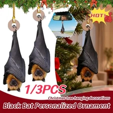 1/3X Black Bat Christmas Ornaments for Xmas Trees & Holiday Party Decors NEW