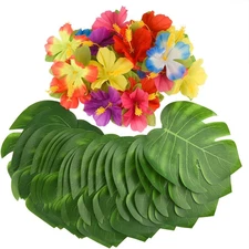 Artificial Decorations Plant Flowers 88 Pcs 20Cm/8" Tropical Palm Leaves Silk
