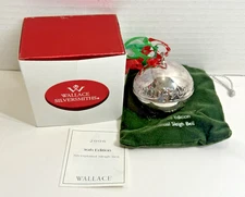 2006 Wallace Silver-Plated Sleigh Bell Ornament 36th Edition