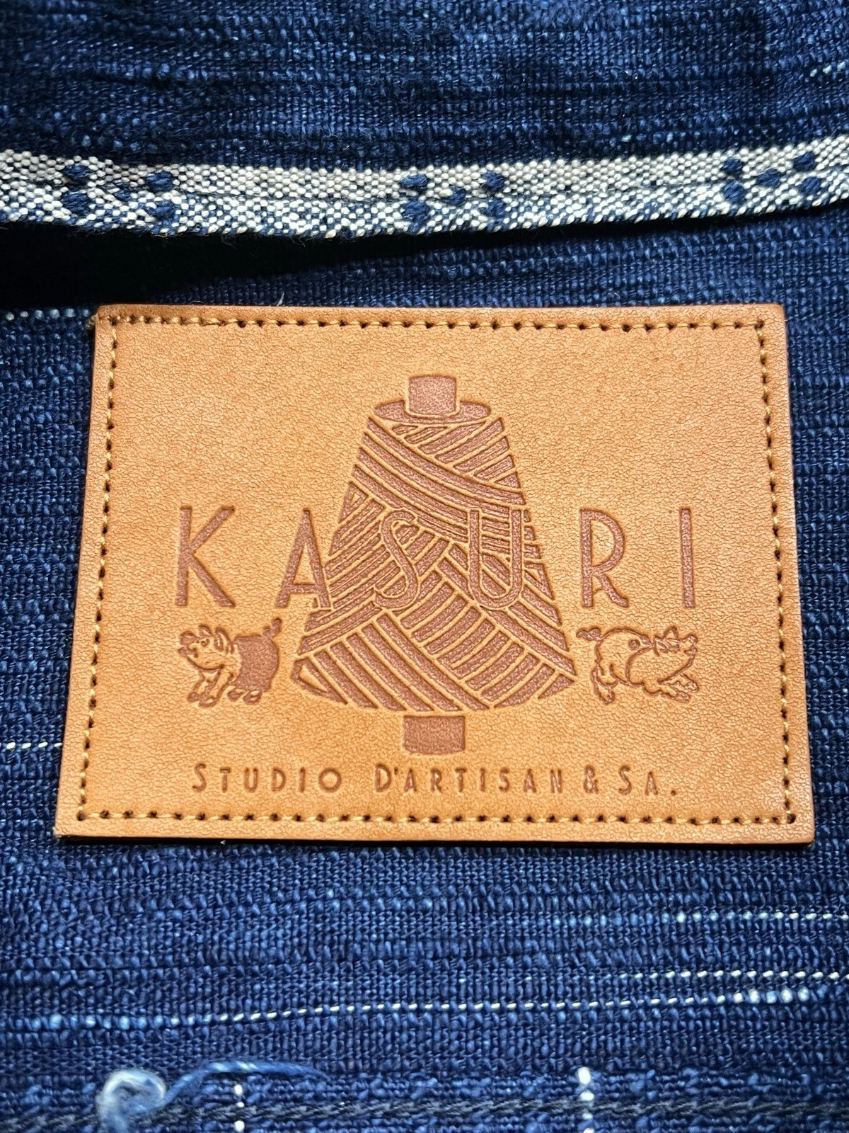 Studio D'Artisan Size 40 Kasuri Denim Indigo Hand Dyed Type 1 Jacket D4508 image 2