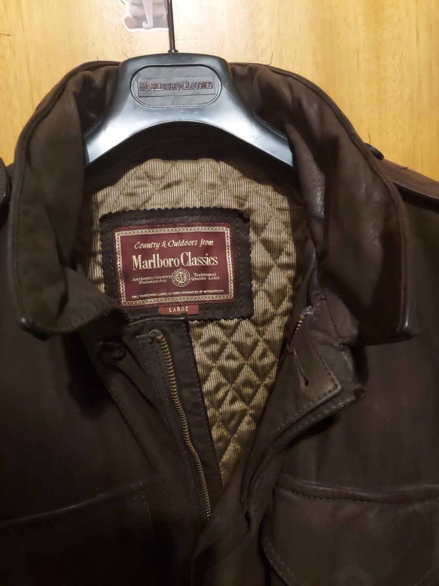 Marlboro Classics (MCS)-Vintage brown leather field jacket (M-65
