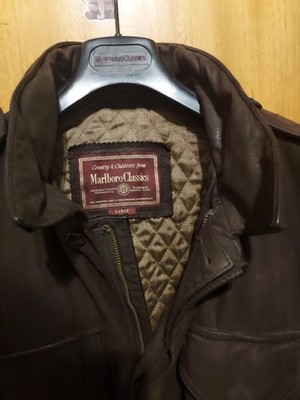 Marlboro Classics (MCS)-Vintage brown leather field jacket (M-65