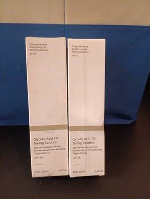 2X Glycolic Acid 7% Toning Solution. 100 ml 3.38 fl oz Exp 04/2027 pH-3.6
