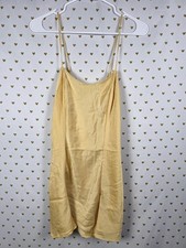 Victorias Secret Vintage 100 Silk Yellow Slip Dress Nightie Lingerie MEDIUM