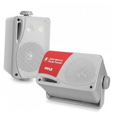 3-Way Waterproof Marine Box Speakers - 3.5" 200 Watt Dual Indoor Outdoor