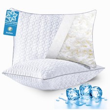 Cooling Pillows Queen Size Set of 2, Shredded Memory Foam Pillows, Adjustable...