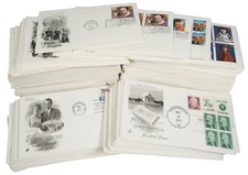 US 1960s-1990s COLLECTION OF 350+ UNADDRESSED UNSEALED ART CRAFT CACHET FDCS