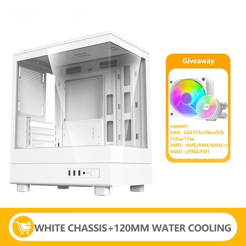PC Case M-ATX Desktop 270 ° Sea View Room Computer Case USB3.0 Double-Sided - 第 27/29 張圖片