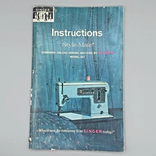 Singer 347 Style-Mate Zig-Zag Sewing Machine Manual Instruction Book OG 1966 VTG