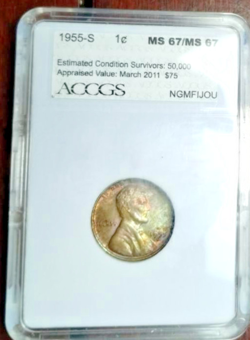 1955-S Lincoln Wheatback Penny; Estimated Condition Survivors:  50,000