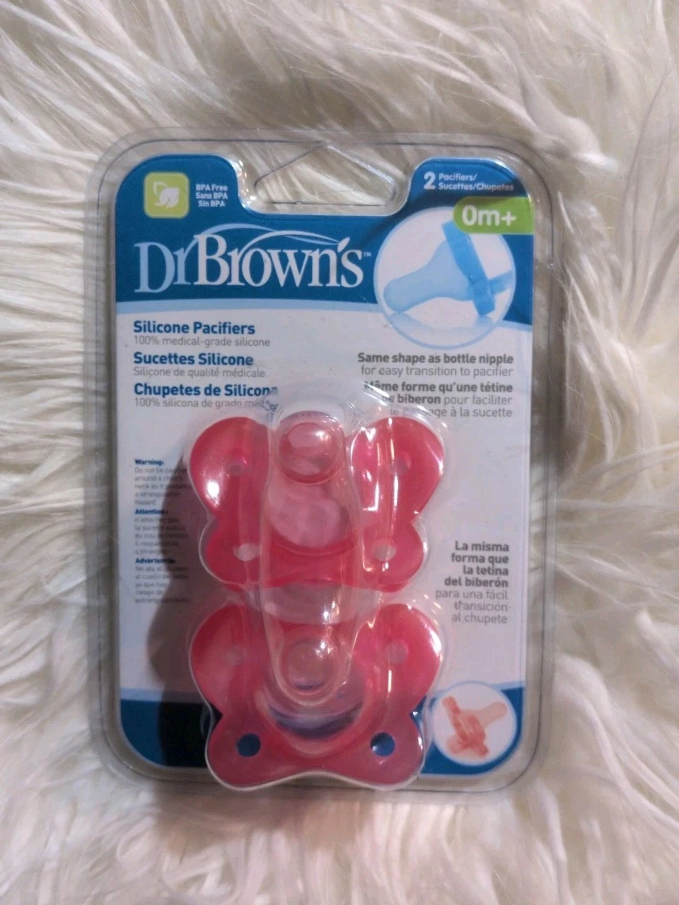 Dr. Brown’s Happy Paci Silicone Pacifier Pink /Red 0m+ 2pk 100% Silicone
Opens in a new window or ta