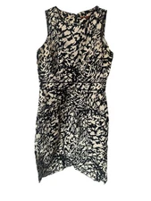Tory Burch Black Ivory Abstract Print Sleeveless Sheath Dress Size 6