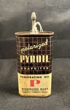 1940s Metal Lead Top PYROIL Oil Oiler Can