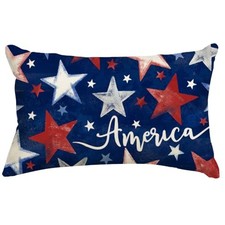 4th of July Pillow Covers 12x20 Inch,Patriotic 20" x 12" Pack of 1 Blue