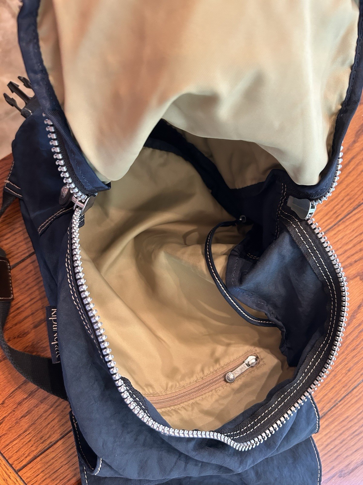 Kipling Backpack Navy Blue with Monkey Keychain - image 4