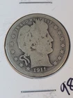 1911-S Barber Quarter 90% Silver 25C