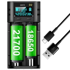 18650 Battery Charger,LCD 2-slot Fit 3.7v 1.2v, 1.2v