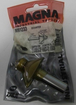 Magna 91233 45° x 17/32'' Chamfer Router Bit 1/2'' Shank USA