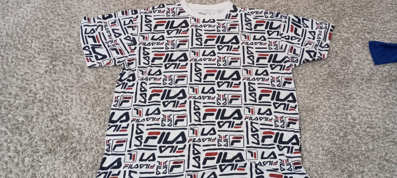 T shirt uomo FILA taglia 2XL colore bianco blu rosso all over urban streets cool...