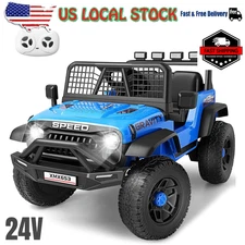 24V Ride on Car with Remote Control Music Player, Shock Absorption LED Lights💎