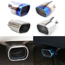 Car Exhaust Pipe Tip Rear Tail Throat Muffler Stainless Steel Square Accessories