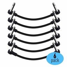 (6 Pack) 6 inch Patch Connection Cable for Guitar Effect Pedal Cables Black MO