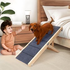 Adjustable Dog Ramp for Small Dogs Foldable Anti-Slip Couch Bed Ramp 35lb NEW 